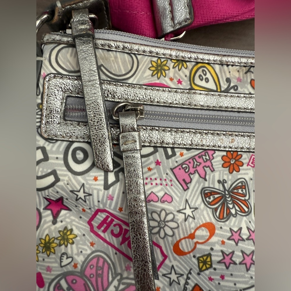 Coach Poppy Butterfly Graffiti Authentic Vintage crossbody bag - Picture 3 of 13